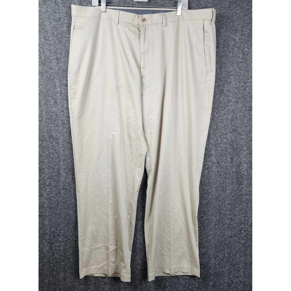 Haggar Khaki Pants Mens 42x30 Tan Classic Fit Premium No Iron Chinos HC10884